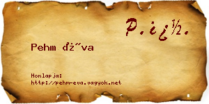 Pehm Éva névjegykártya